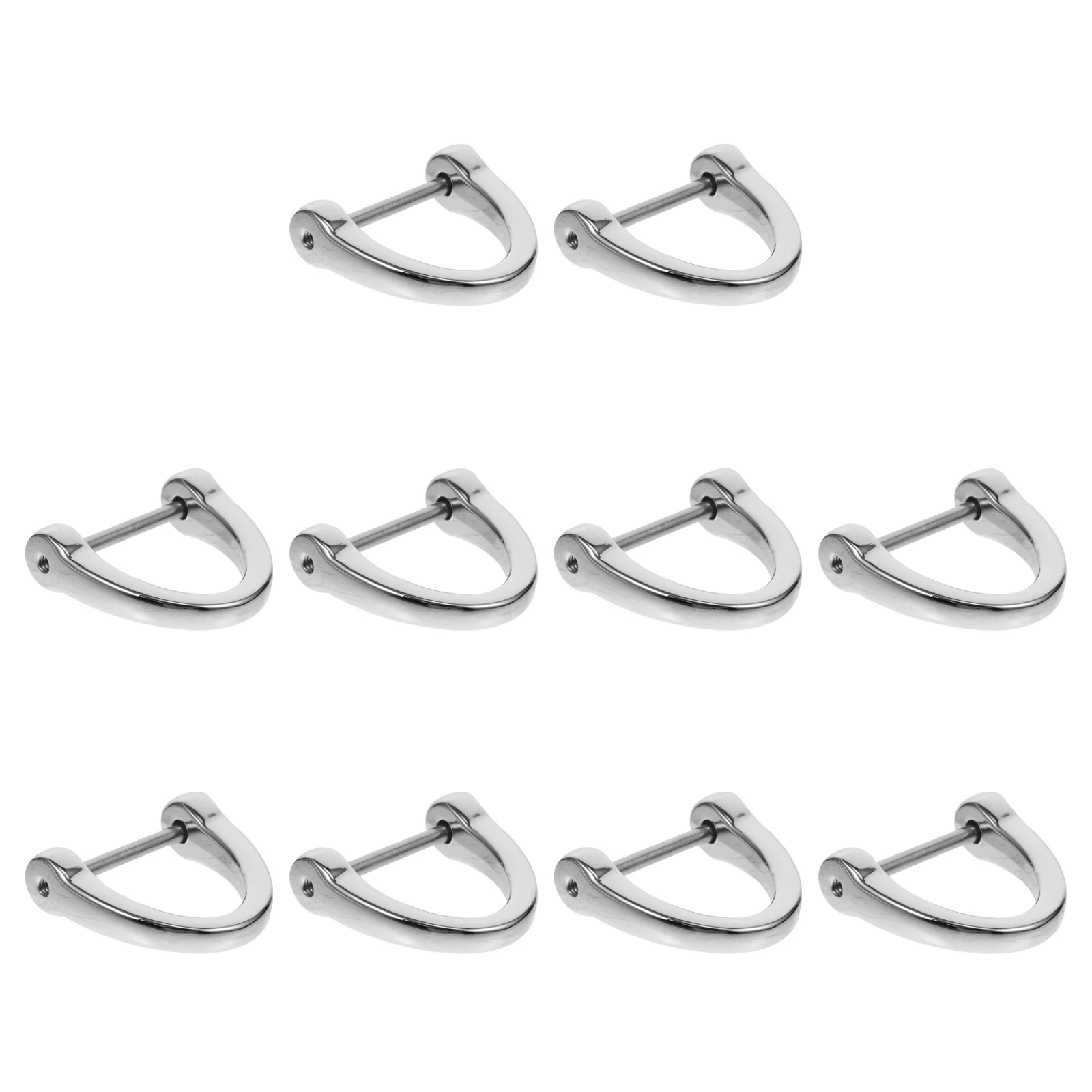 

10pcs D-Shaped Sturdy Key Holder Durable Luggage Strap Buckles For Bag Accessories Purse Ring Replacement Diy Belt Clasps Metal