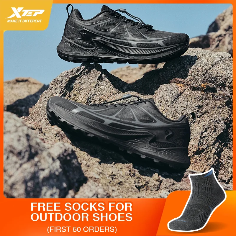 Xtep Men's Hiking Shoes 2025 Summer Anti-slip Wear-resistant Wrapping Shock-absorbing Lightweight Outdoor Sneakers 875319170005