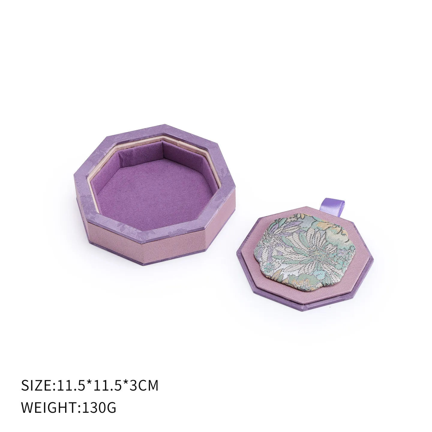 Hot Sale Pink Octagonal Jewelry Box, Ramadan Gift Palace Organizer for Bracelet Ring & Beads, Velvet Lid Storage Case