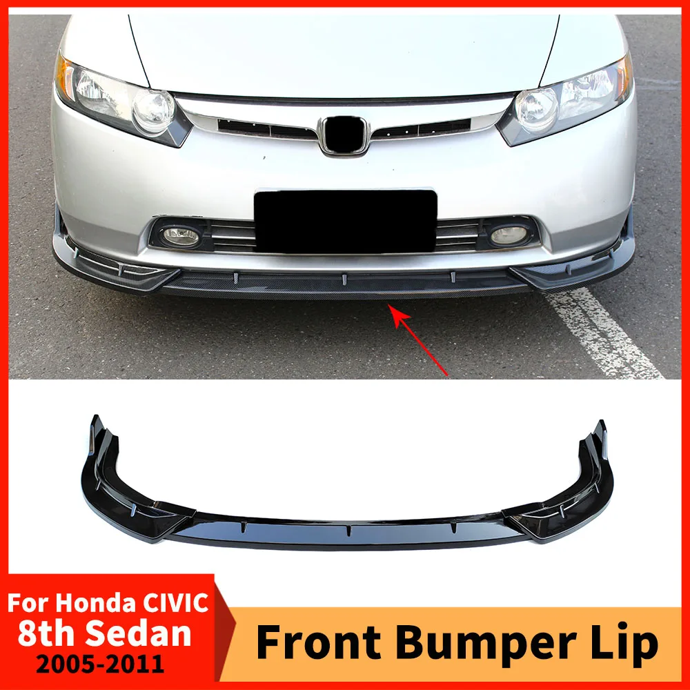 

Передний бампер, подбородок, дефлектор из углеродного волокна, аксессуары для тюнинга для Honda CIVIC 8-го поколения 4D седан 2005-2011, детали для модификации