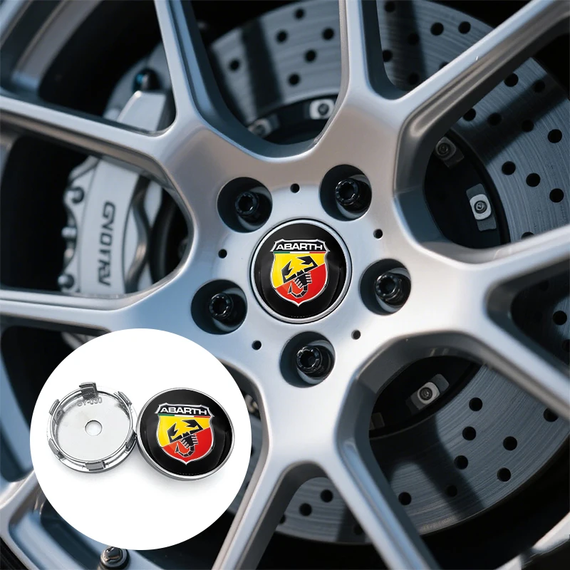 60mm Auto-Radnabenkappen-Emblem-Aufkleber Zubehör für FIAT 500 Grande Stilo Freemont Punto Astra Bravo Ducato