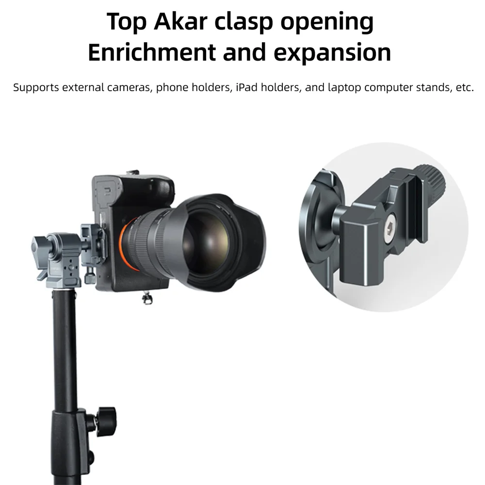LEAPLIGHT Uchwyt kulowy do aparatu z otworem 1/4 cala, kompatybilny z systemem Arca, obracany o 360 stopni, adapter do statywu oświetleniowego dla aparatów, uchwytów na telefony/laptopy — zdjęcie produktu 5