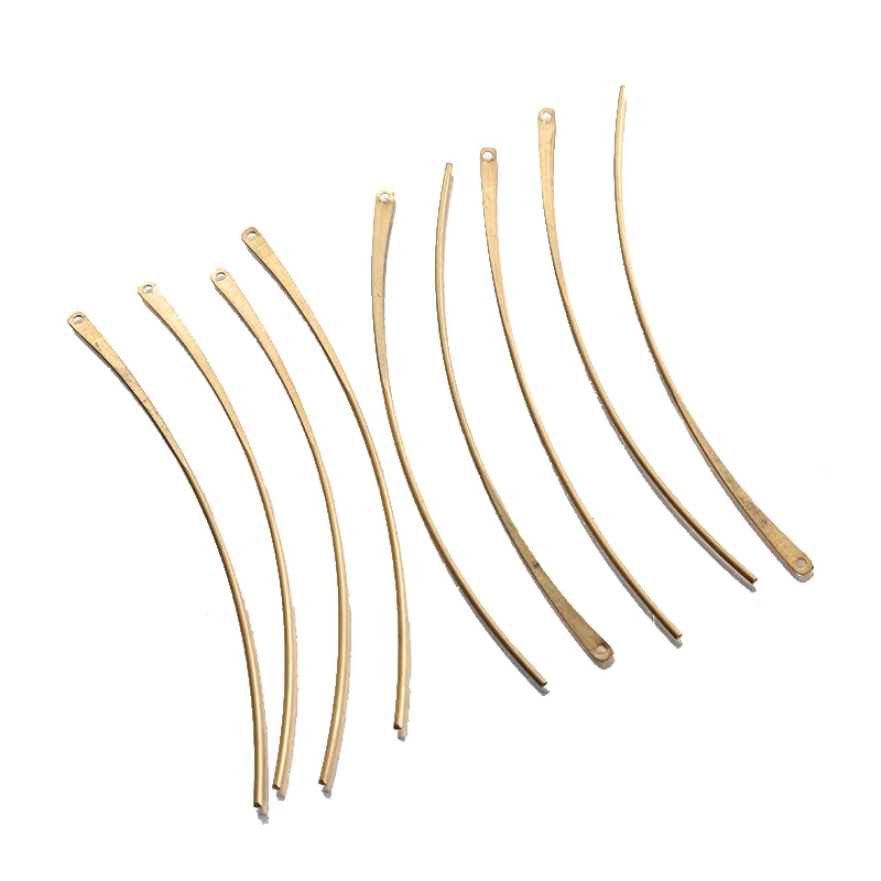 40Pcs Raw Brass Twisted Bar Charms Long Sticks Texture S Shape Wavy Connectors Findings for Diy Earrings Jewelry Making Supplies