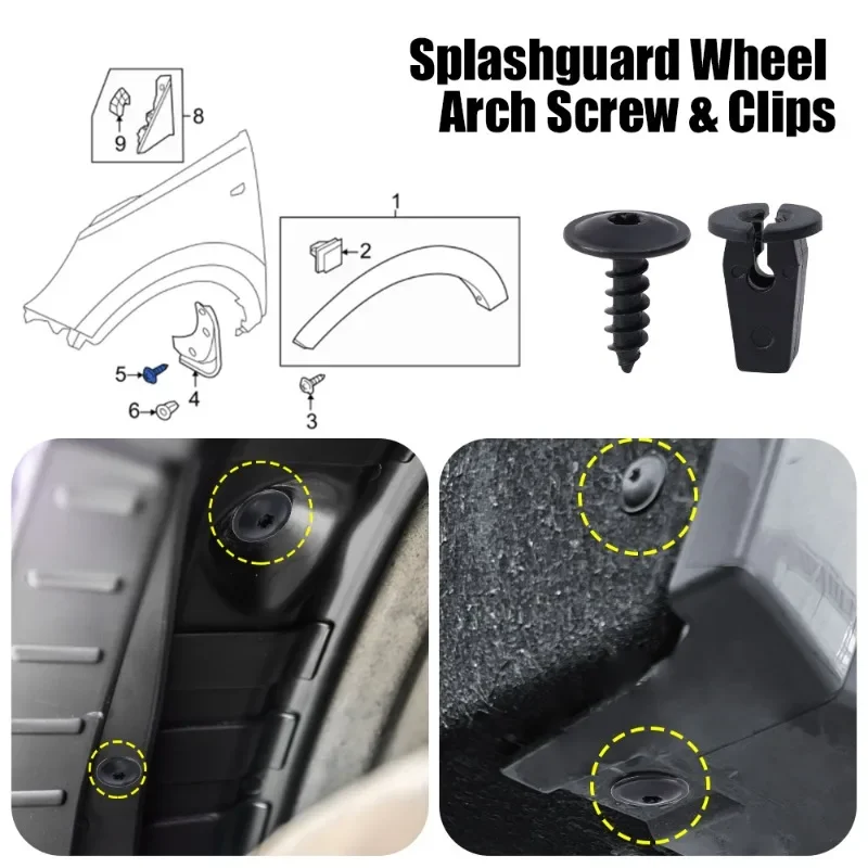 10-50pcs Engine Cover Undertray Splashguard Wheel Arch Torx Screw Retainer Auto Fender Lining Snap Fastener Clips Bolt N90974701