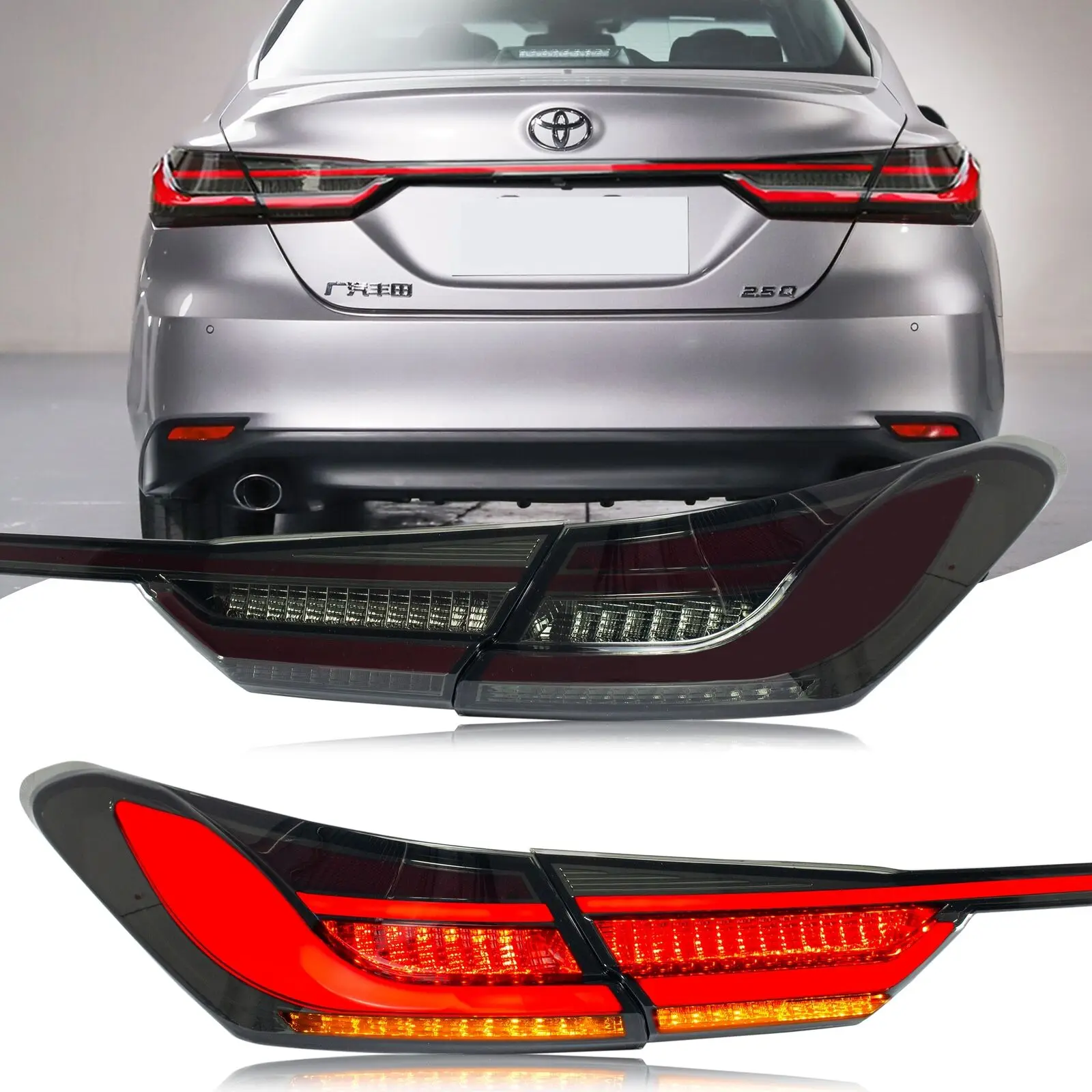 LED Tail Lights Trunk Lamp for Toyota Camry 2018-2023 Sequential Lamps Rear Lamps Start Up Animation DRL Brake Turn Signal