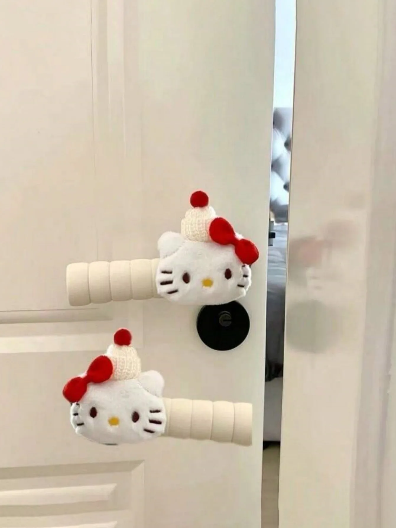 2pcs/set MyMelody Door Handle Protective Cover Y2K Kawaii Anti-CollisionDoor Decoration Cartoon Home Antistatic Decor