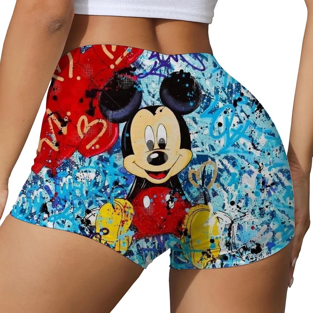 السيدات اللياقة البدنية اليوغا رفع السراويل ميكي ماوس ميني حرف العسل الخوخ الورك السراويل بعقب اللياقة البدنية الرياضية طماق