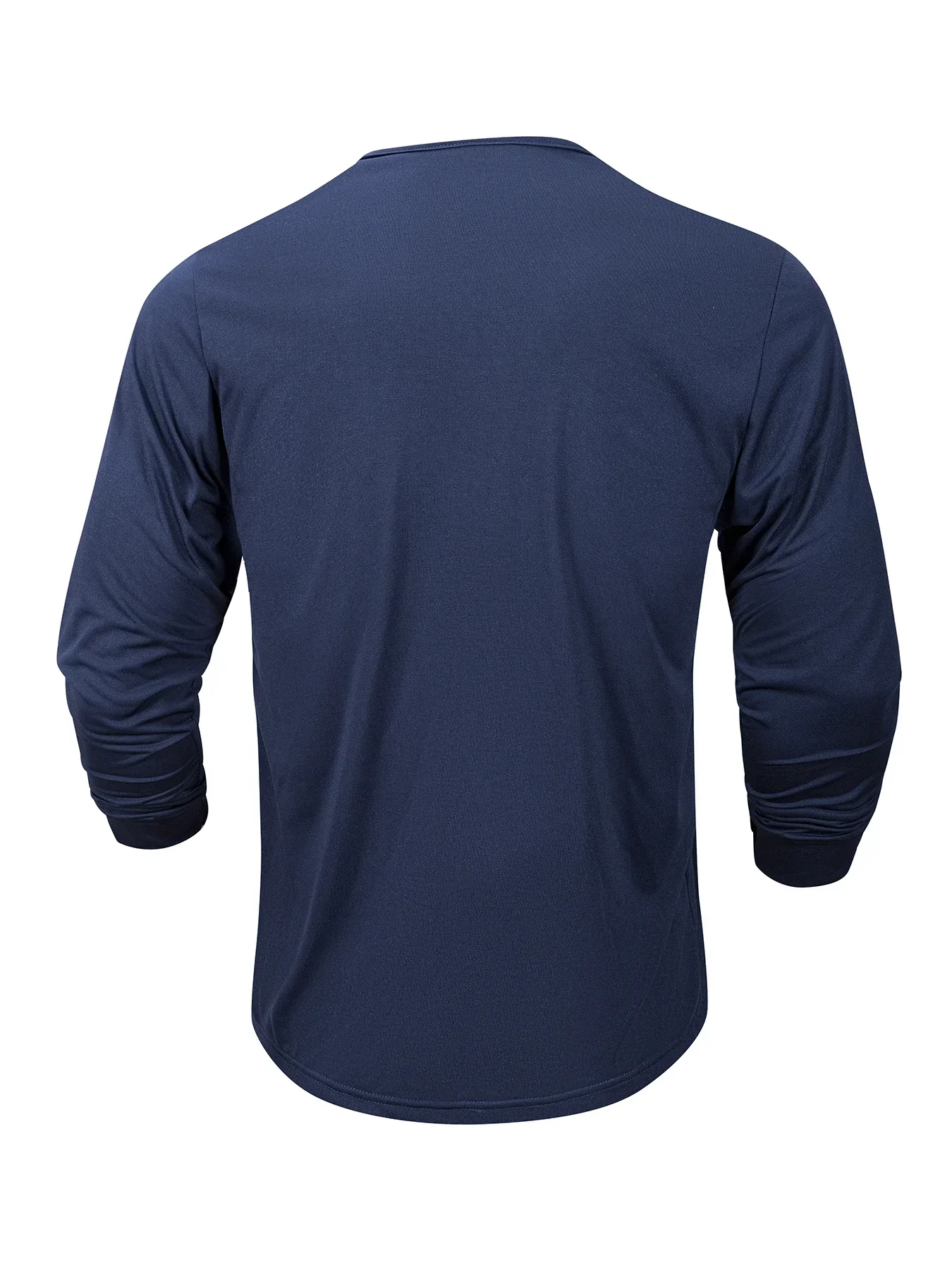 Herren Henery Neck Button Langarm T-Shirt Einfarbig Frühling Sommer Atmungsaktives T-Shirt Mode Lässig Slim Tops Klassische Hemden – Detail 8