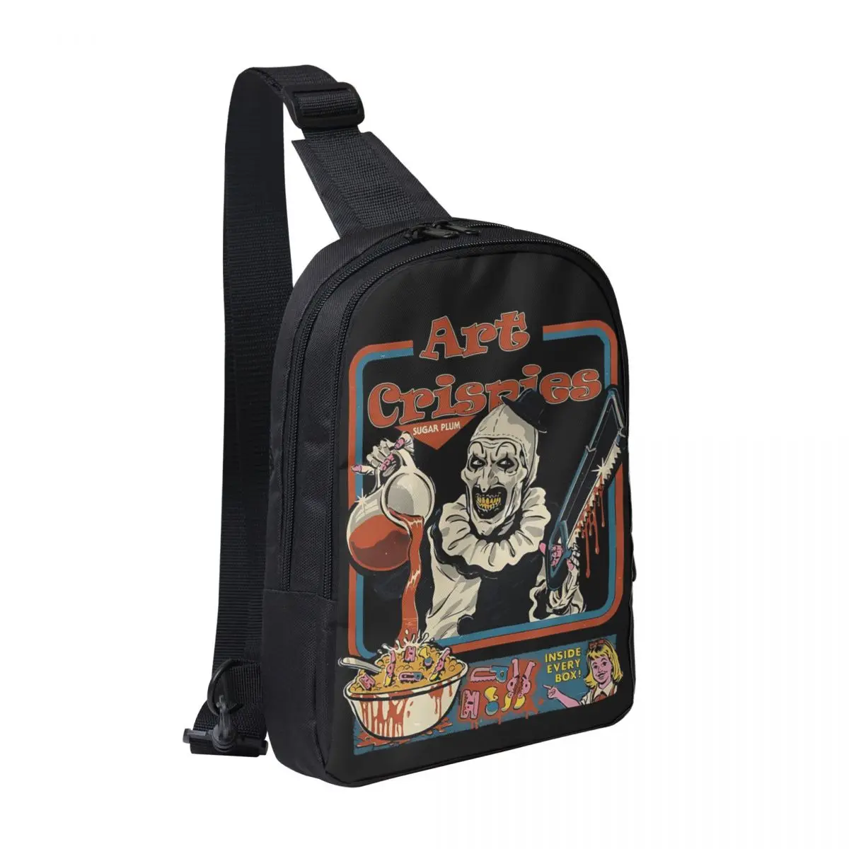 

Crispies Terrifier Chest Bag Men Sling Crossbody Backpack Chest Bag Travel Hiking Daypack Shoulder Bag