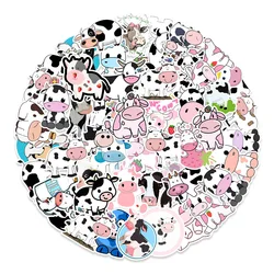 Autocollants créatifs de dessin animé mignon de vache, tasse à eau, réfrigérateur, ordinateur, valise, ordinateur portable, étanche, vente en gros, personnalité, 10 pièces, 30 pièces, 50 pièces