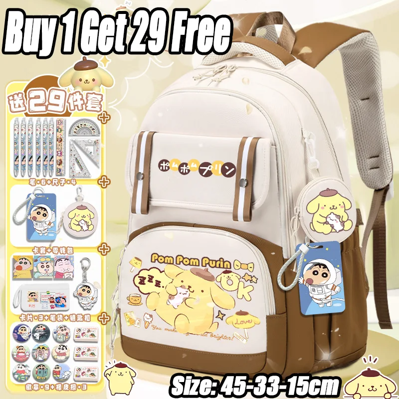 Sanrio Backpack Cute Girls New Cartoon Pudding Dog School Backpack for Children Ages 3-6 Grade School Backpack