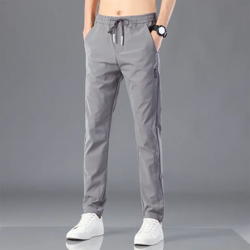 

Ice Silk Casual Pants Qui Dry Sports Loose Men's Sweatpants Summer New Sle Faion Brand Dungarees Youth Daily Wear