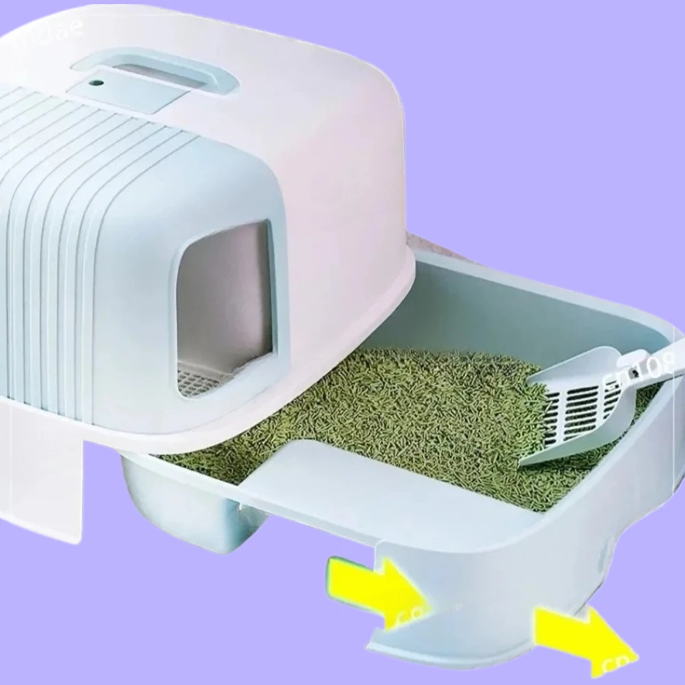 

Enclosed Portable Cat Bedpans Deodorization Indoor Drawer Cat Bedpans Sandbox Toilette Pour Chat Litter Box Furniture