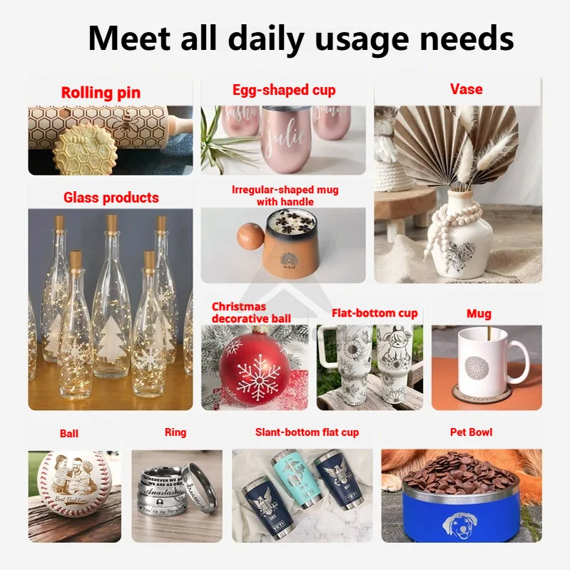 Atomstack multifuncional 4 em 1 tambor acessórios para máquina de gravação a laser para escultura de objetos circulares