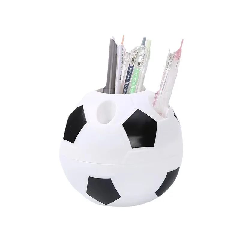 Soccer Shape Tool Supplies Pen Pencil Holder Football Shape Toothbrush Holder Desktop Rack Table Home Decoration Student Gifts