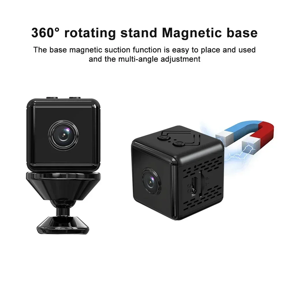 كاميرا واي فاي صغيرة عالية الدقة بالكامل ، كاميرا فيديو لأمن المنزل ، رؤية ليلية ، كاميرا صغيرة ، كشف الحركة ، فيديو ، جهاز مراقبة عن بعد