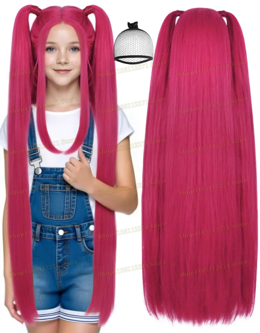 زوي رومي ميرا شعر مستعار تأثيري تأثيري KPOP مقاومة للحرارة الاصطناعية الشعر أنيمي الباروكات