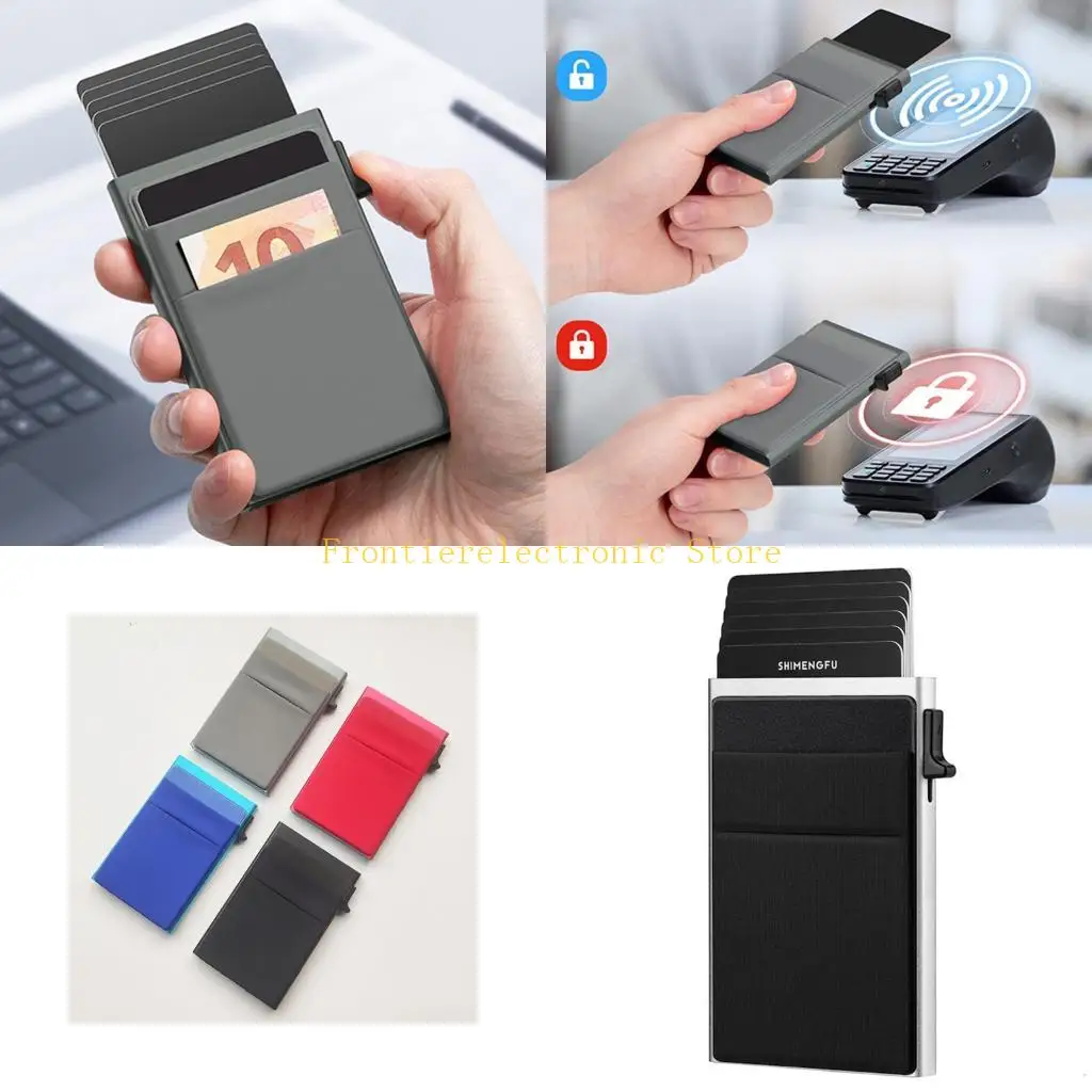 

G8DB Small Protected Aluminum Card Organizers with Quick Release Mechanism Easy to Use for Business Travel Essential