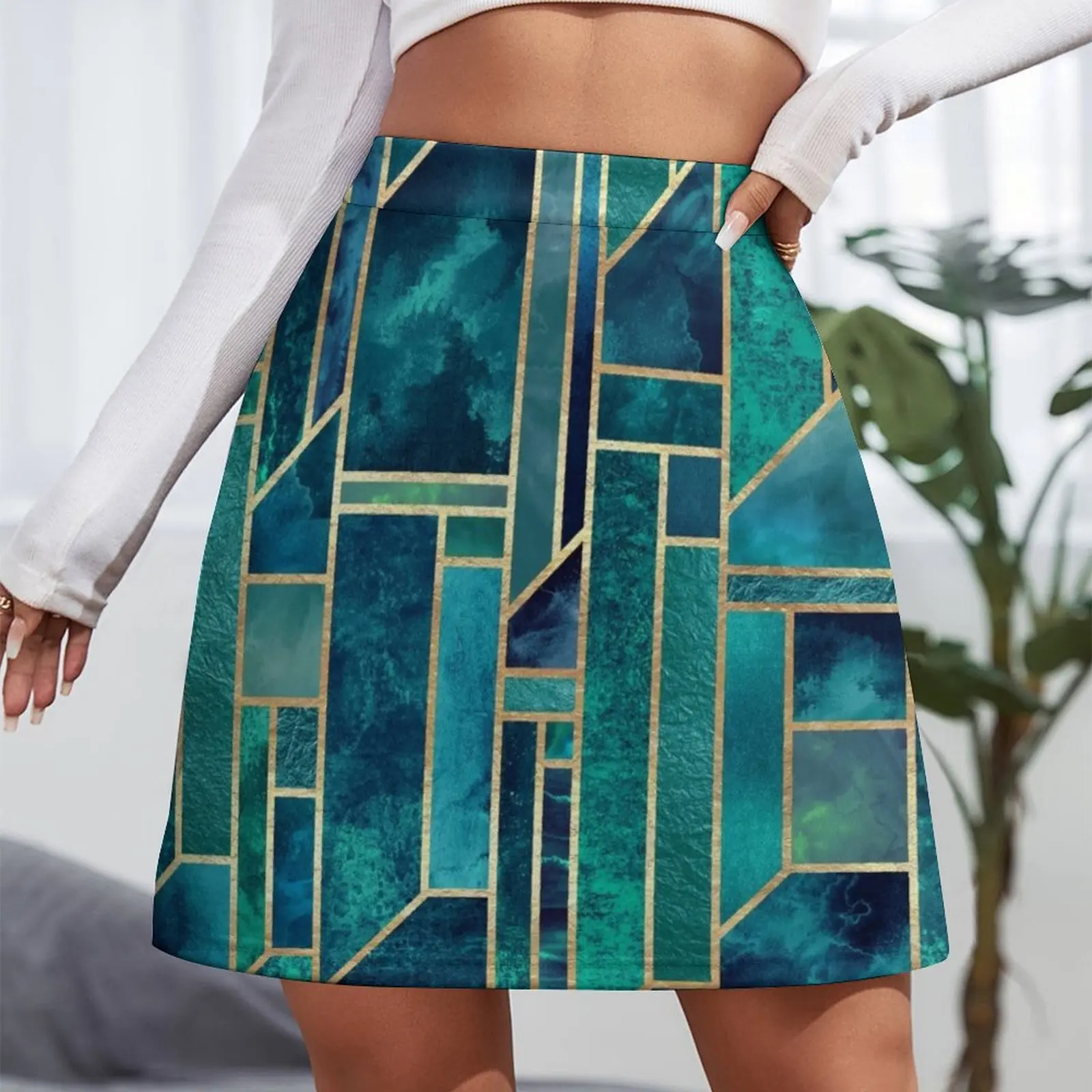 Blue Skies Mini Skirt dress women summer korean clothes ladies night club outfits Mini Skirt