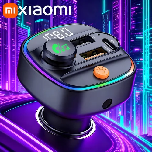 Xiaomi-transmisor FM Bluetooth 5,3, modulador de Radio auxiliar manos libres para coche, reproductor MP3 con adaptador de carga rápida, accesorios para automóvil