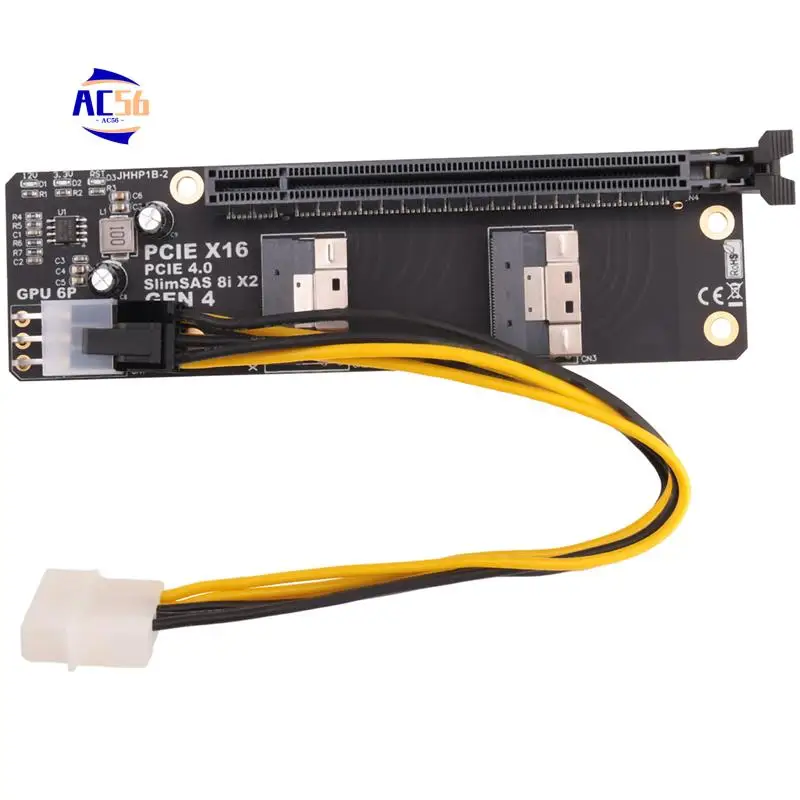 

AC56-Gen4 2-портовый Slimsas 8I X2 для PCIE 4,0 X16, слот-адаптер, аксессуары для сетевой карты, видеокарта, карта захвата