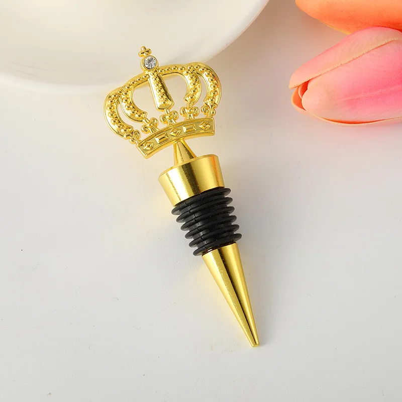 10pcs/lot Bar Accessories Crown Shaped Wine Stopper Birthday Party Wedding Anniversary Wine Fresh-keeping Stopper Gift