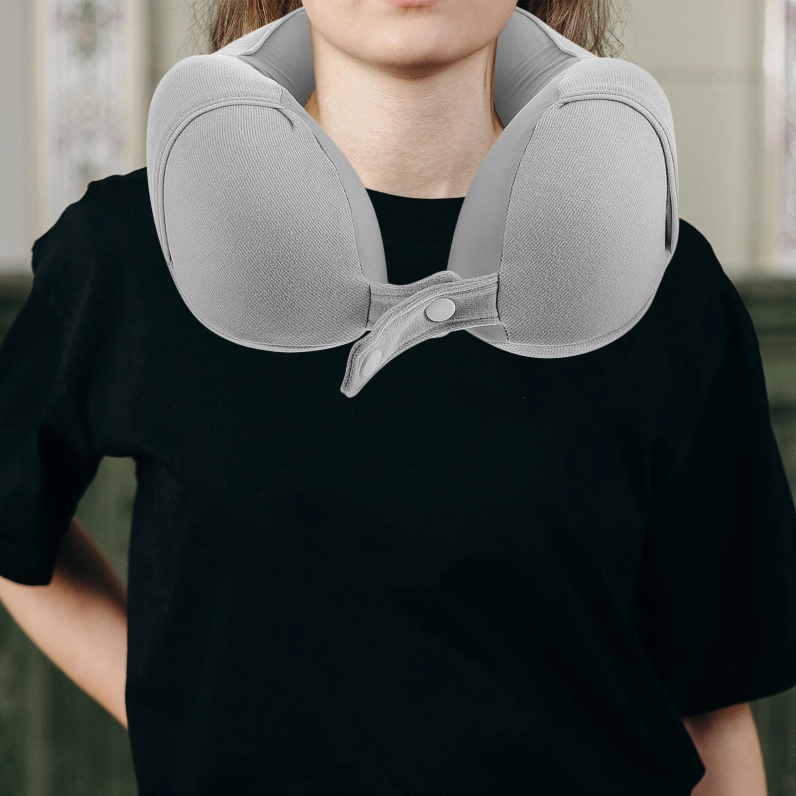 

Soft Breathable Neck Pillow Memory Foam Comfortable Support U Shape for Traveling Airplane Car Office Portable Adjustable