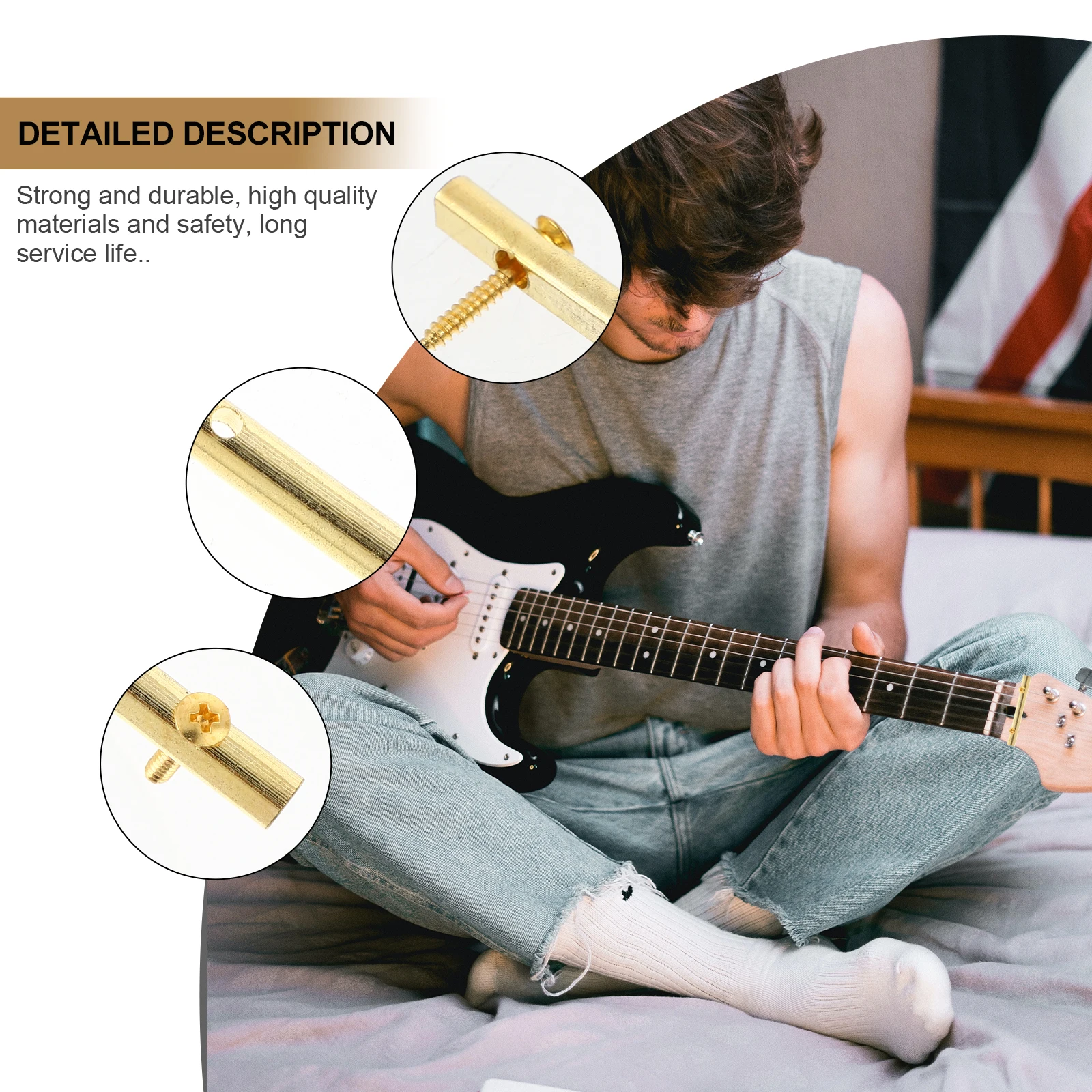 

Mini Size Electric Guitar Pressure Chord Rods Alloy Accessory Guitar Strip Bar Music Instrument Set