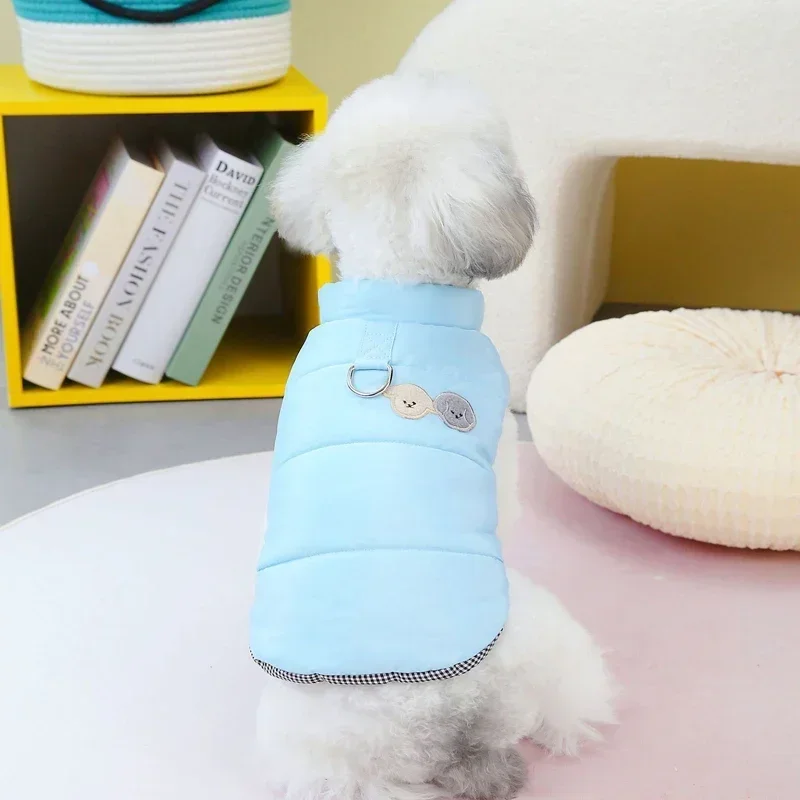 Ropa de invierno para perros, chaqueta cálida para cachorros, abrigo para mascotas para perros pequeños y medianos, chaleco con anillo en D,