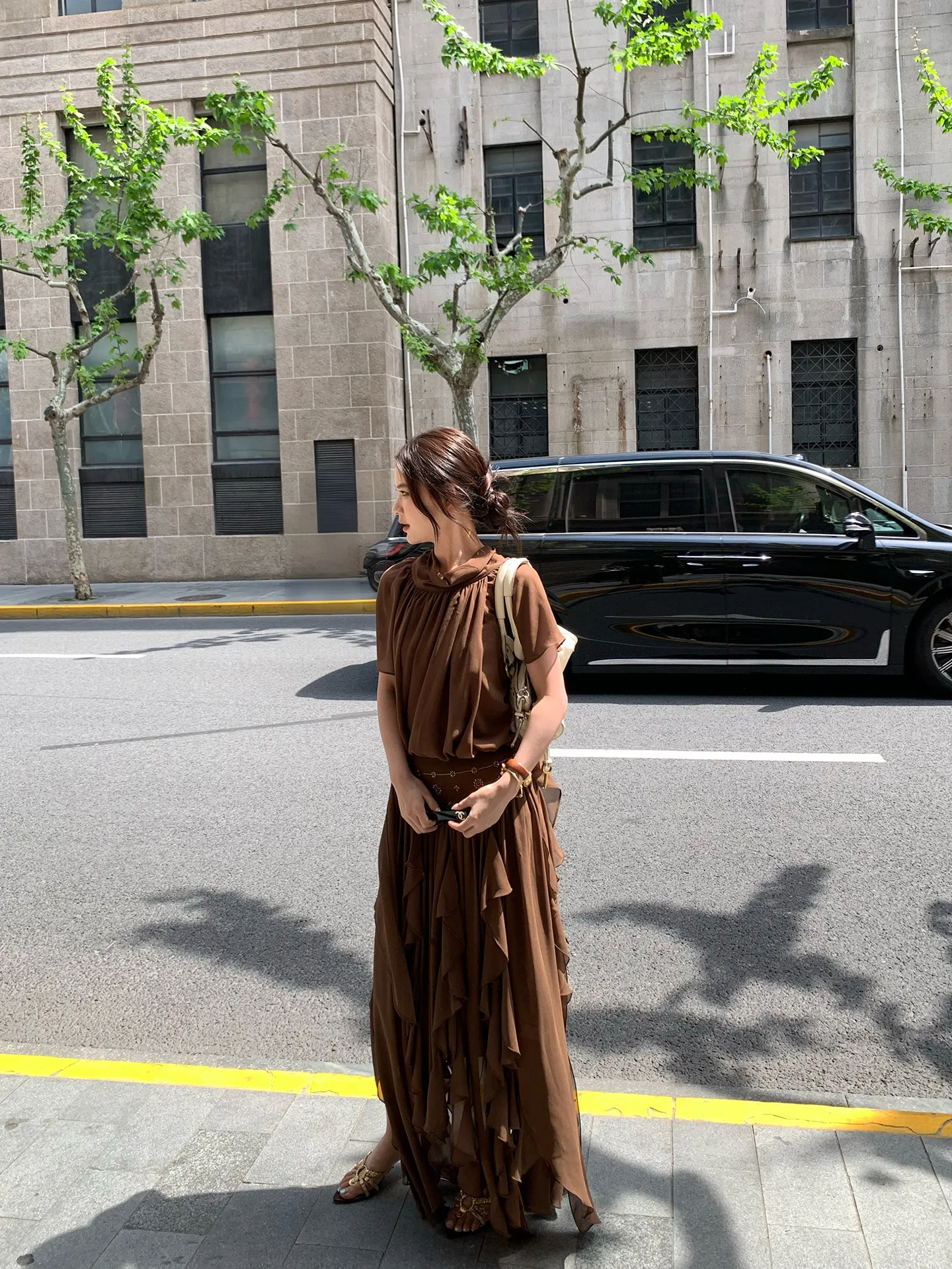 【MAR】 Summer Irregular Short Sleeve Shirt Ruffle Hem Skirt Two Piece Set Women Elegant Outfit