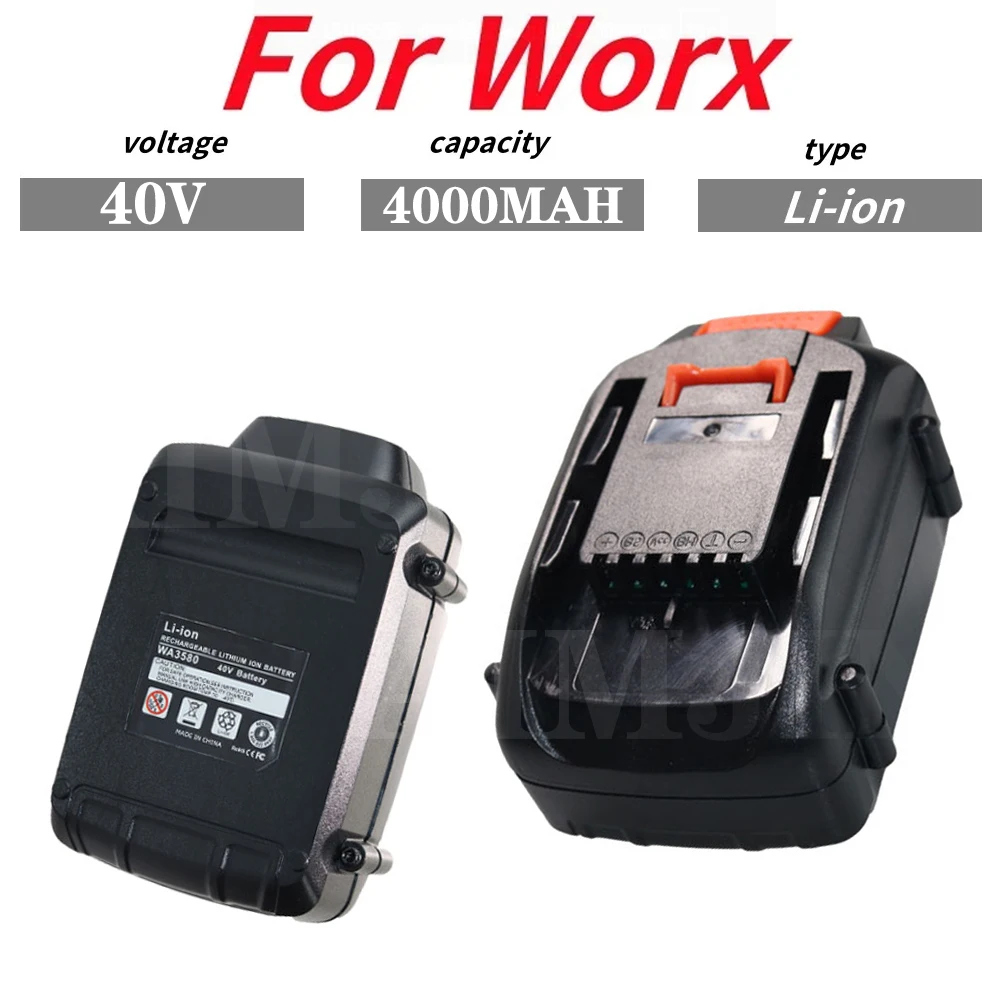 

WA3580 for Worx 40V 4000mAh/6000mAh Lithium ion Battery for WG180 WG280 WG380 WG580 Lawn Mower Tool replacement Batteries