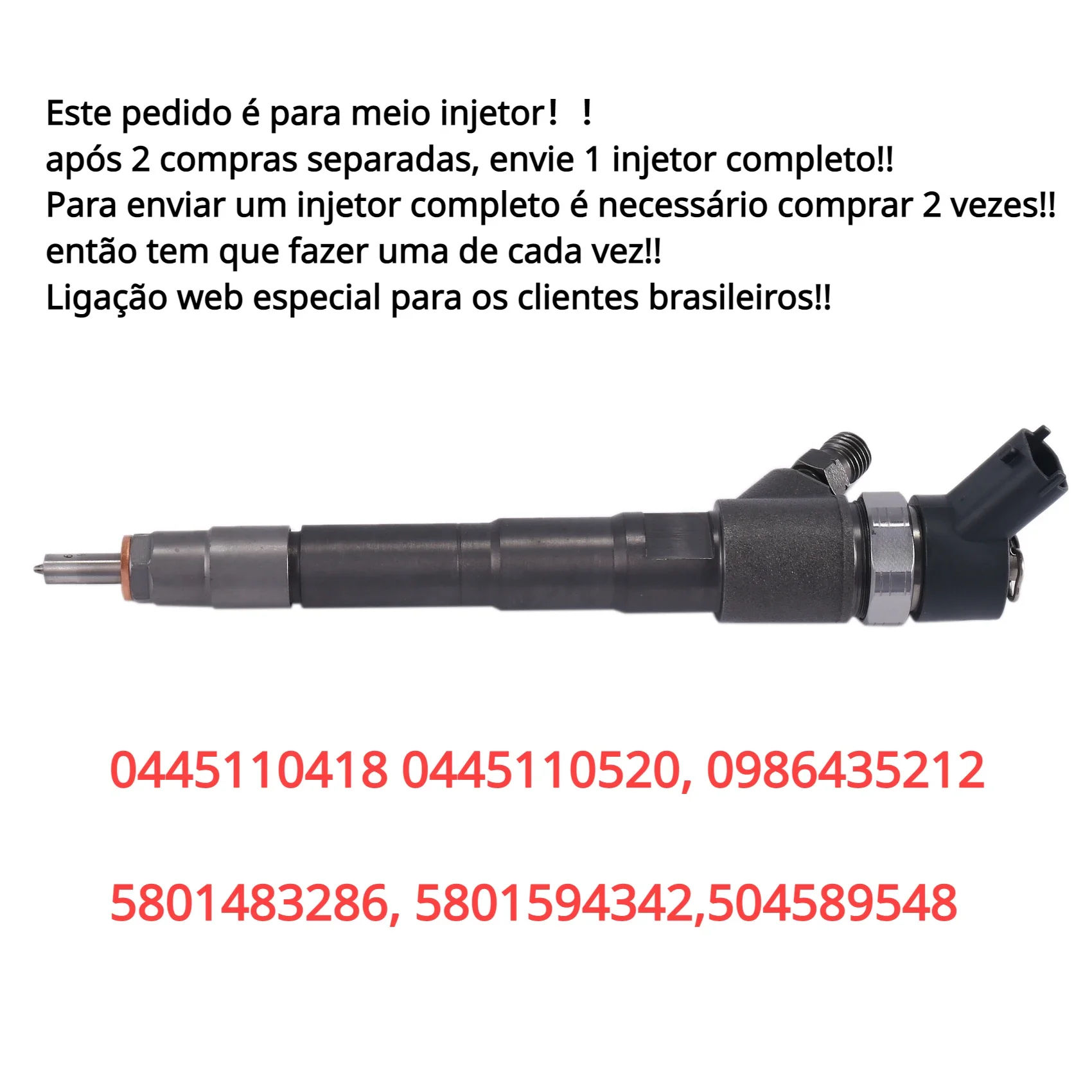 0445110520 504389548 half an injector, two separate purchases required for shipment (must contact seller prior to purchase)