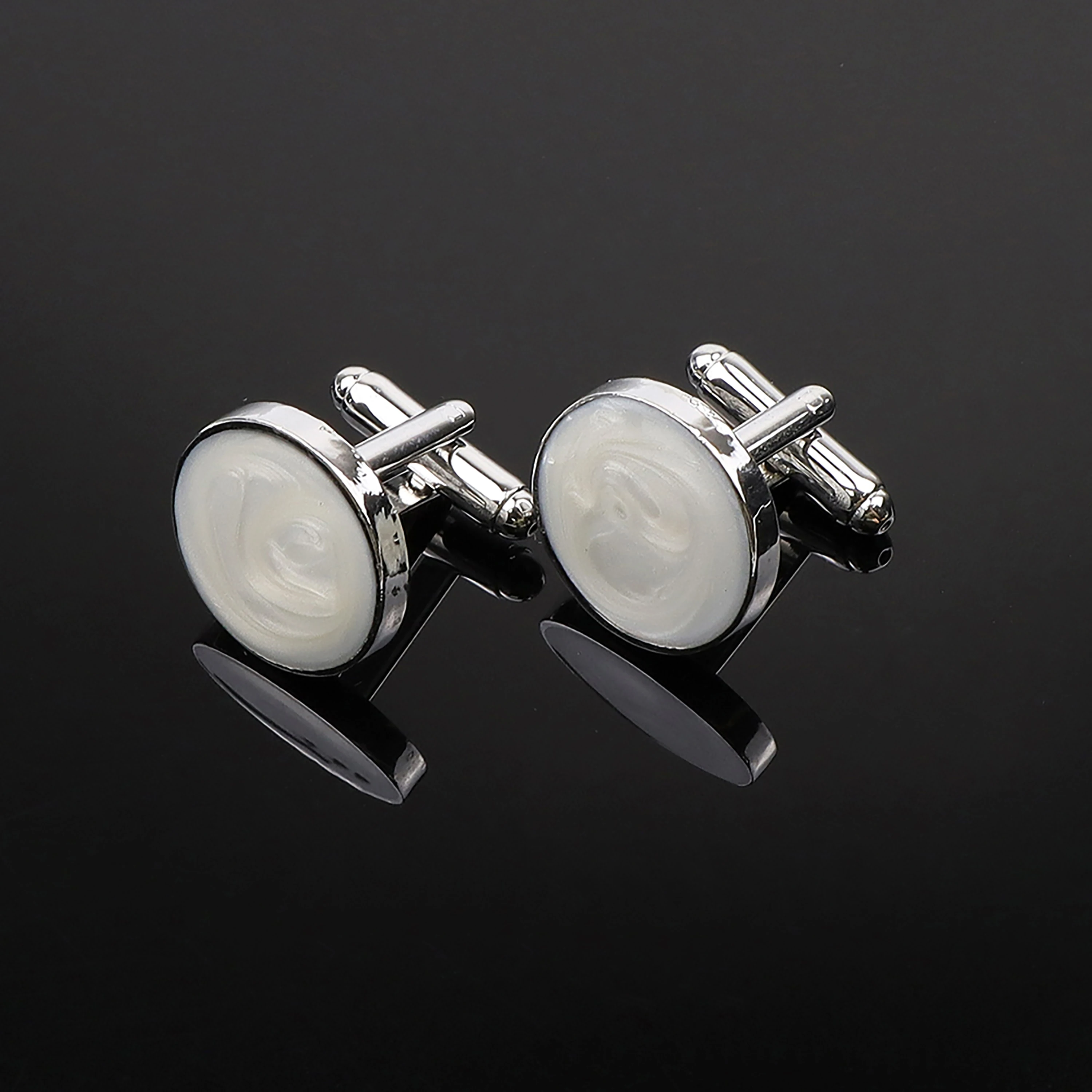 Classic Square Round Mens Cufflinks High Quality Black Gold Silver Color Glossy Suit Cuff Links Wedding Party Shirts Accessories