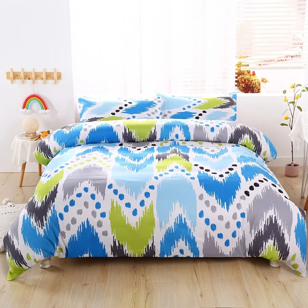 Comfortable Soft Duvet Cover Set for Bedroom/Dormitory All Seasons Removable Washable Versatile Bedding Collection