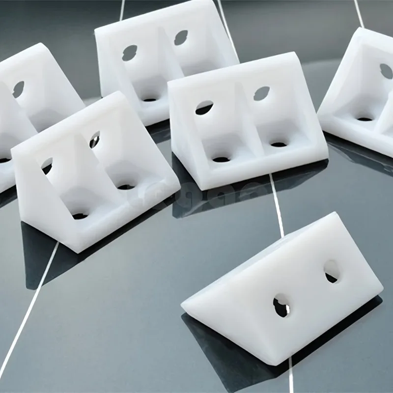 Durable Nylon Corner Brackets: 90-Degree Right Angle Connectors for Cabinets & Furniture - Corrosion-Resistant White Plastic