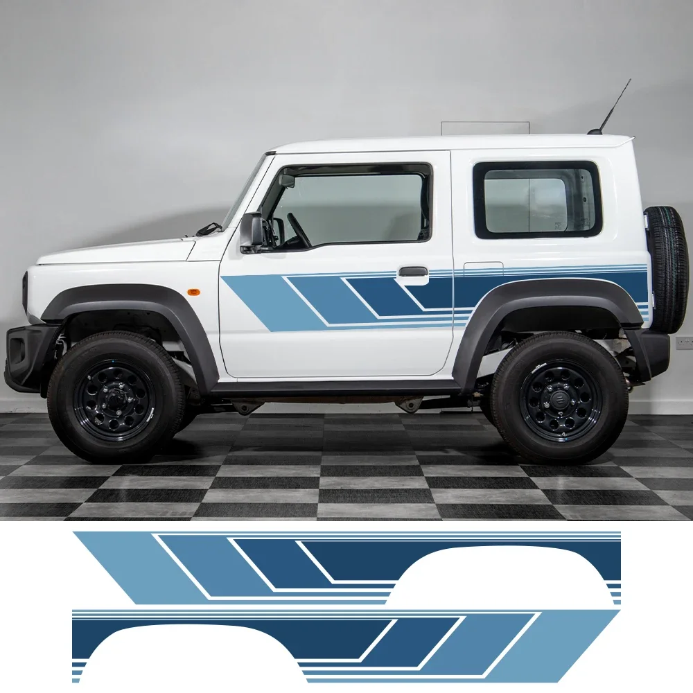 2PCS Car Door Side Stickers Boby Stripe Decal Kit For SUZUKI JIMNY JB64W JB74W Waterproof Vinyl Film Car Exterior Accessories