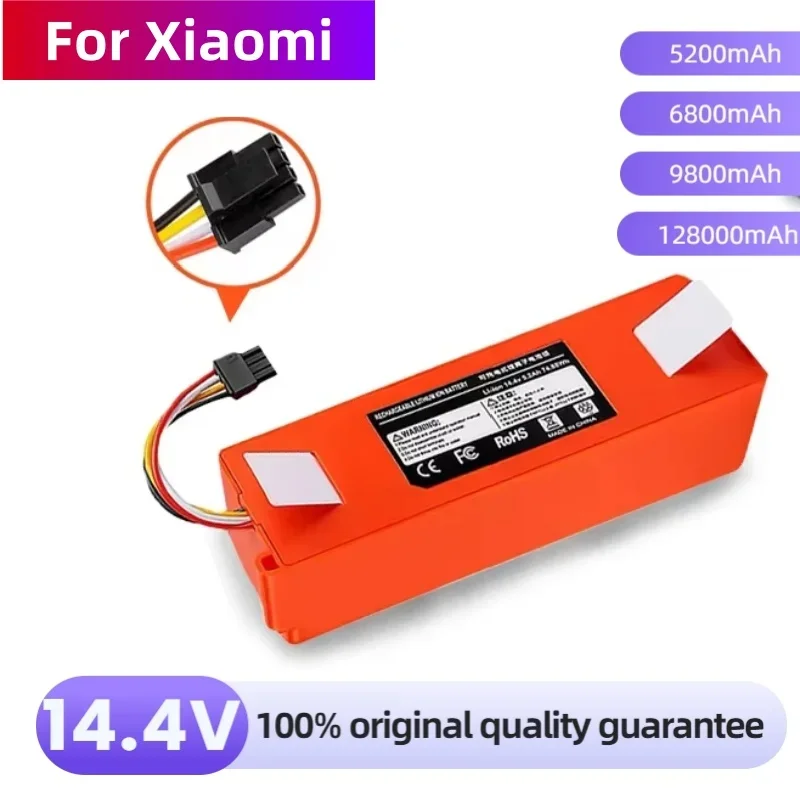 12800mAh BRR-2P4S-5200S Robotic Vacuum Cleaner Replacement Battery For Xiaomi Roborock S55 S60 S65 S50 S51 S5 MAX S6 Parts