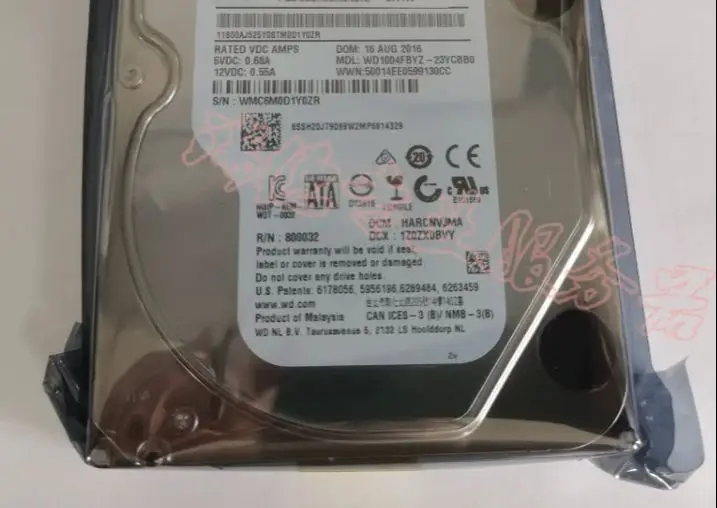 

Для жесткого диска сервера 03T7864 91Y1655 1T WD1004FBYZ SATA 7,2 K