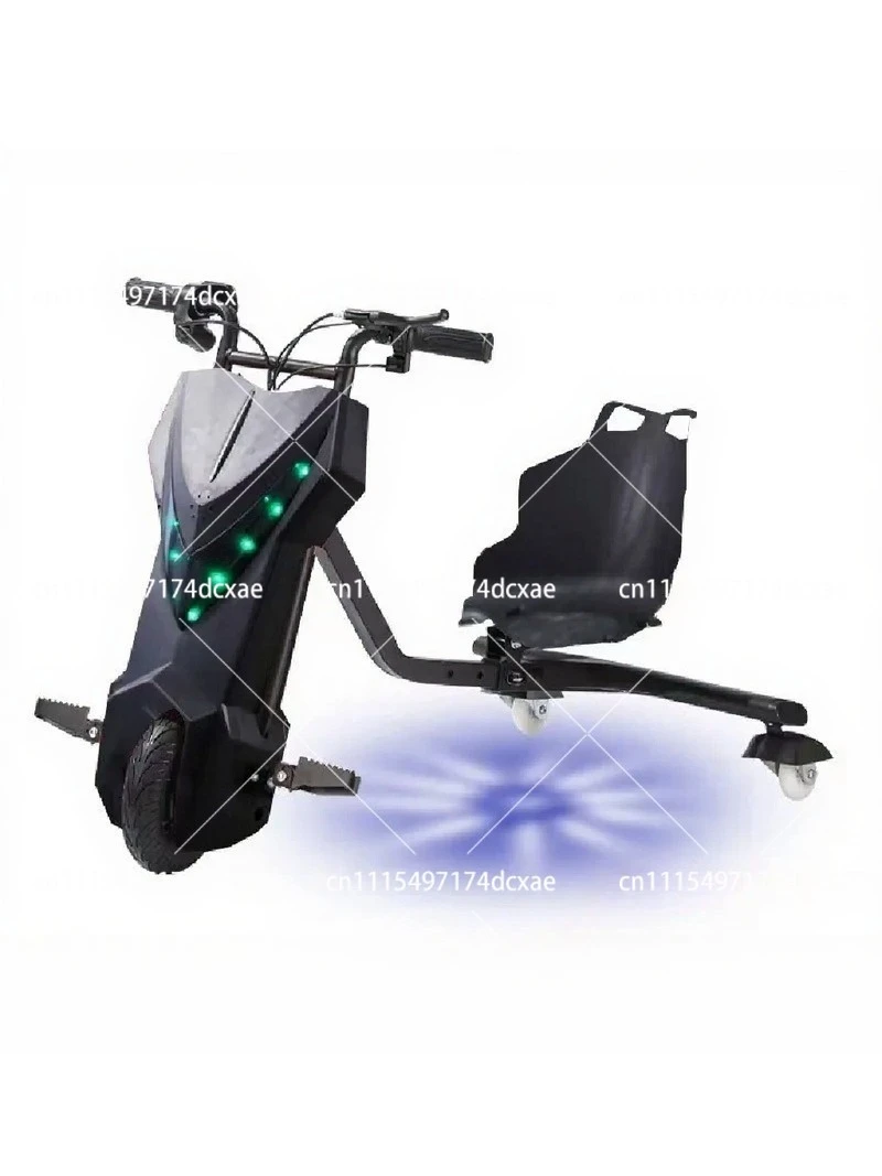 Electric Tricycle Drift Kart for Adults and Kids, 3 Wheel Drifting Trike with LED Light, Gift for Teens