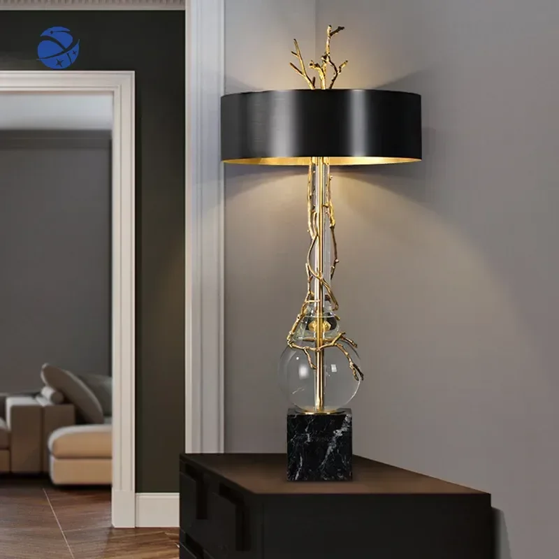 

Creative Branch Design Sensory Reading Lamp High end Bedroom Headboard Table Lamp Household Marble Crystal Leaf Desk Lamp