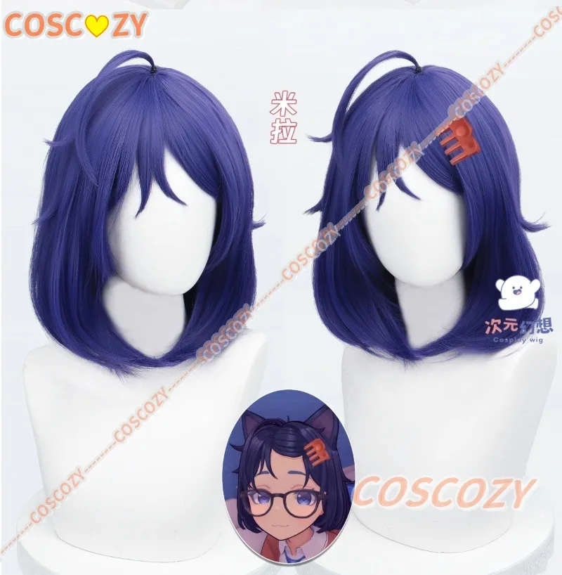 MiSide مجنون ميتا ميلا تأثيري لعبة ميتا شعر مستعار تأثيري لعب الأدوار قصيرة الأرجواني الشعر ميتاس ياندري الزي الدعائم أنيمي نمط #1