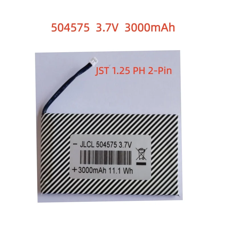 

504575 3.7V 3000mAh 1.25mm 2Pin Plug Lithium Polymer Battery For Open Source Console R36S Handheld Game Console Machine