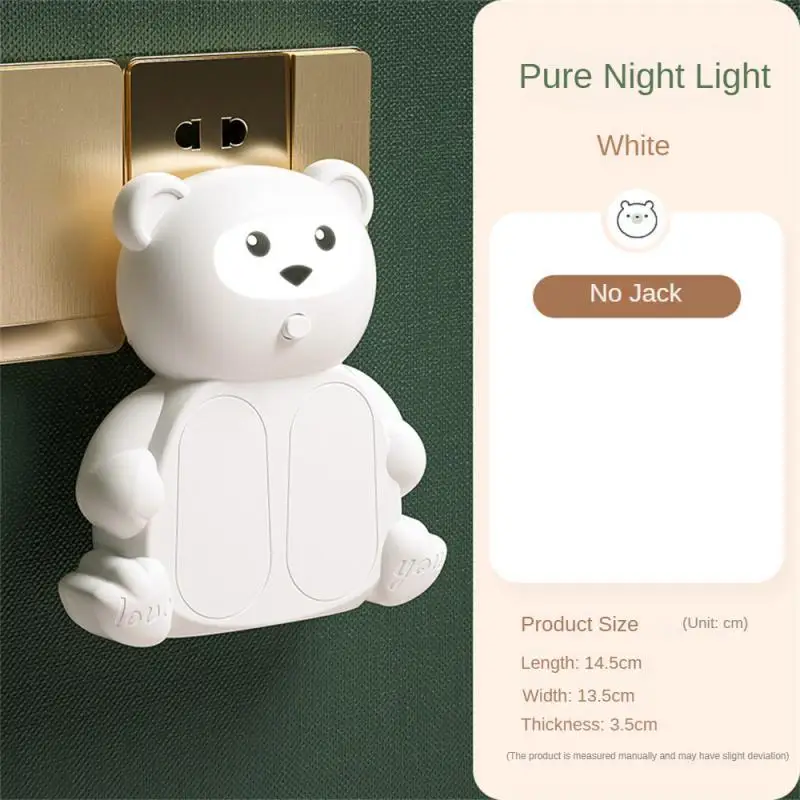 Luz nocturna con enchufe de dibujos animados de alta calidad, luz nocturna pequeña y versátil, Flexible, convertidor duradero y práctico, luz nocturna
