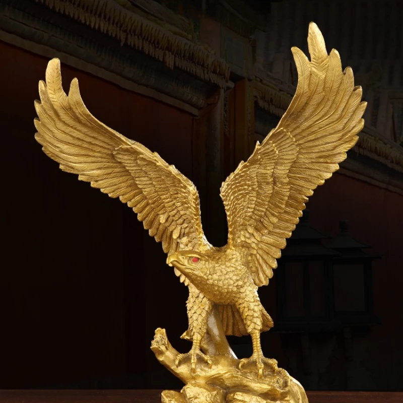 

Office Decorative Crafts Pure Copper Great Exhibition Eagle Ornament Spread Wings for Living Room Home Copper Eagle