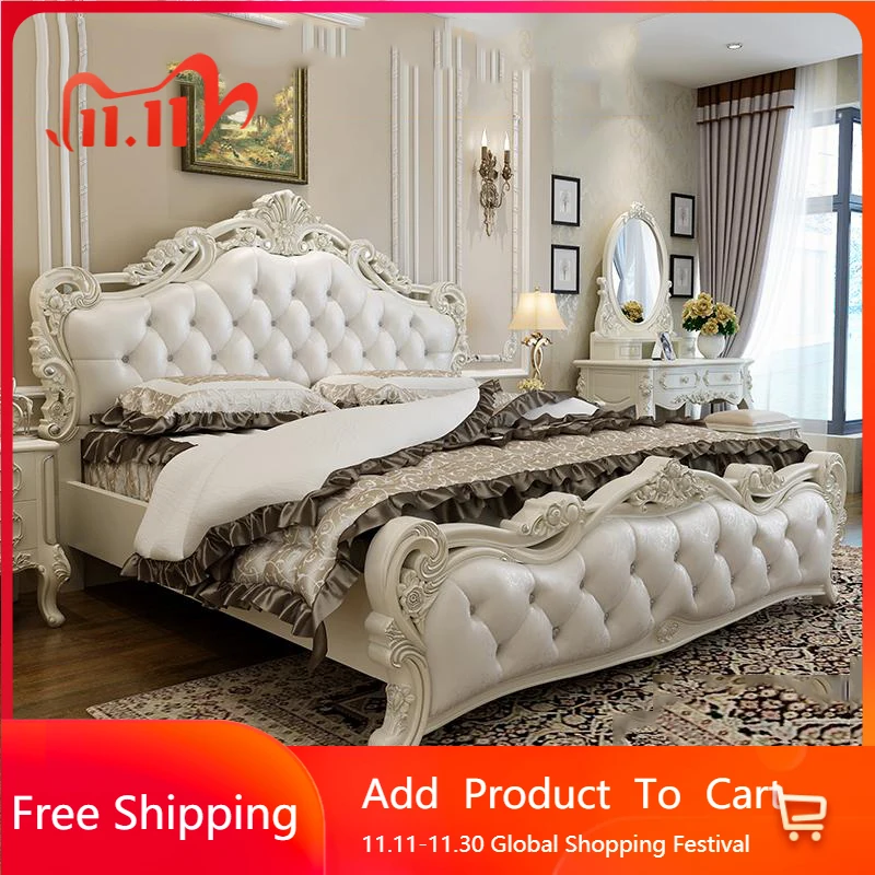 

European Design Bed Platform Mobile Modern Space Saving Double Bed Multifunctional Luxury Camas De Casal Lounge Suite Furniture