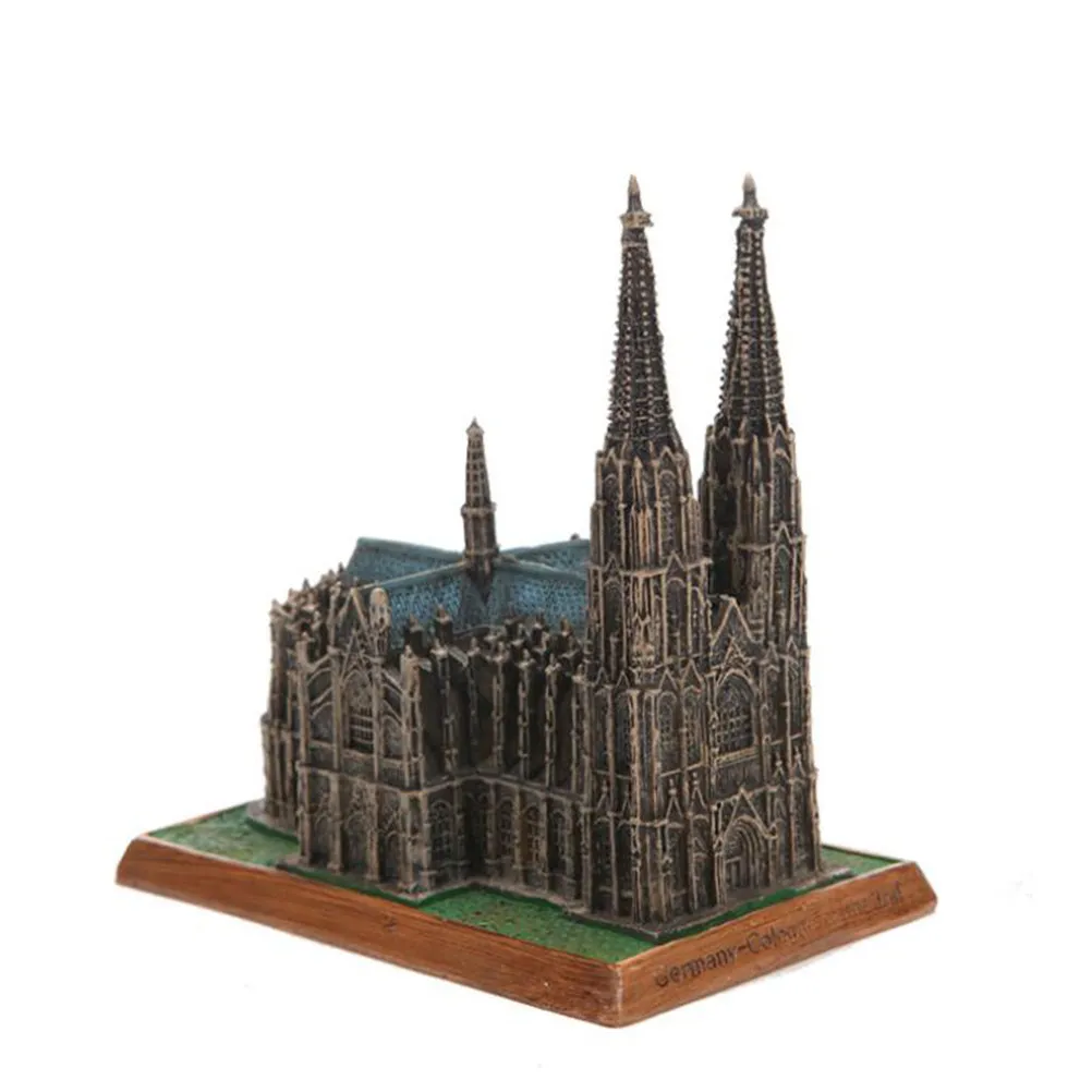 1Pcs Resin Craft Cathedral Architecture Ornament Germany Home Office Decor Souvenir Gift for Holiday Schoolroom Bar Club
