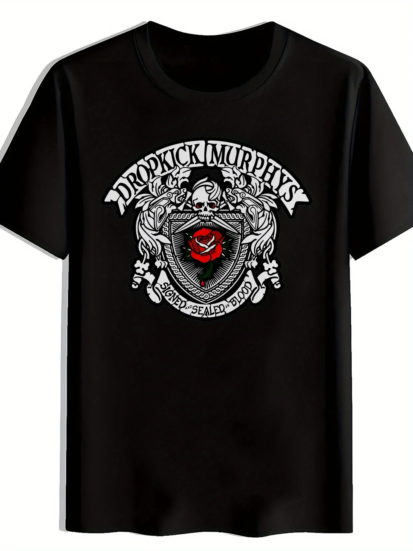 

DROPKICK MURPHYS Men's Graphic T-Shirt - Punk Rock Band Tee with Irish Punk Design, Lightweight Round Neck Shirt for Concerts