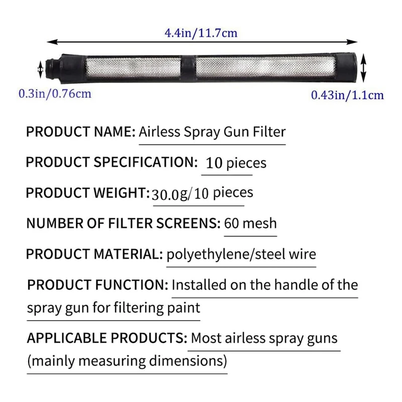 Imagem -06 - Airless Spray Filtro Tela Definida Bomba de Sucção Pulverizadores 246385 246384 287032 Graco 390 395 490 495 595 3400 Preto