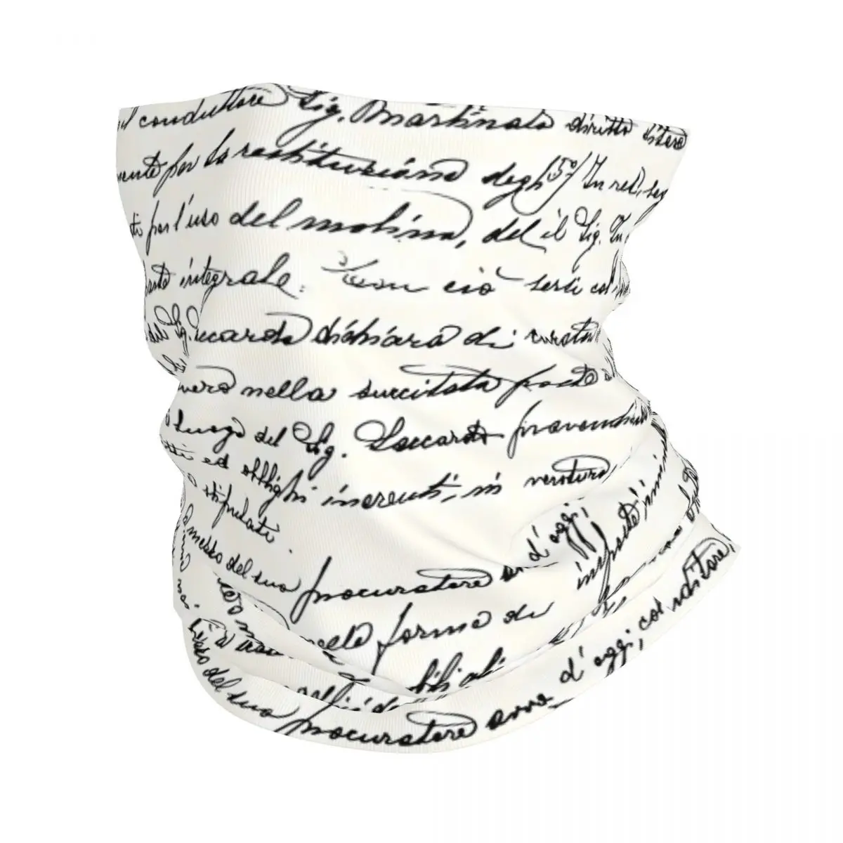 Hand Written Letters Thin Bandana Neck Gaiter Hand Written Pattern Wrap Scarf Headband Neck Cover