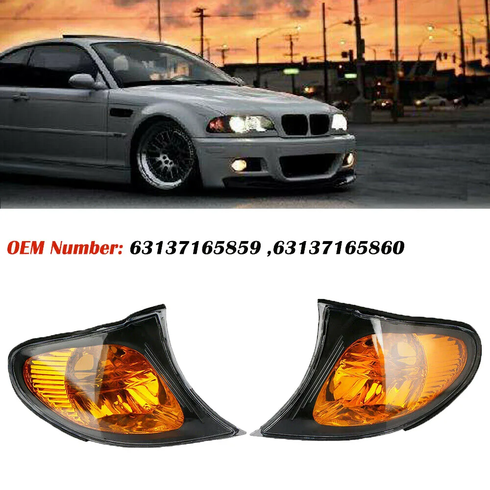 A73Q-Amber Turn Signal Light Corner Light For-BMW E46 3 Series 4-Door 2002-2005